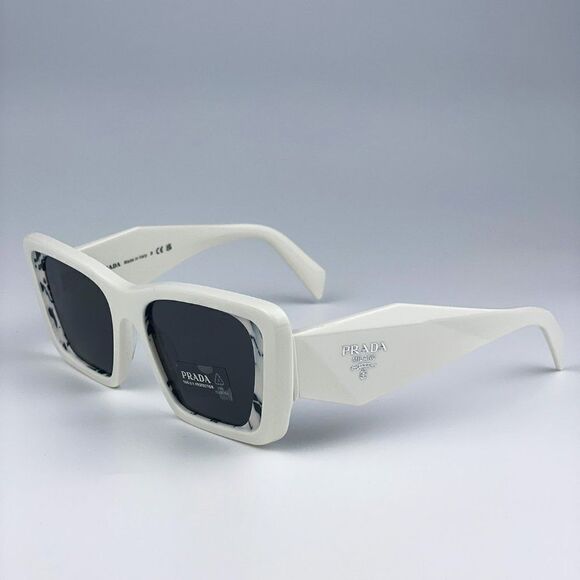 NEW Prada PR08YS 02V5S0 White Havana Black Gray Cat Eye Unisex Sunglasses - Picture 6 of 12